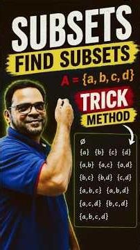 Finding the Subsets | Special Math trick |#subsets #sets #mathstricks