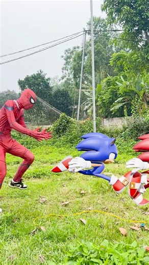 Sonic and Spider-Man chasing each other 😨😱😈 #spiderman #shorts