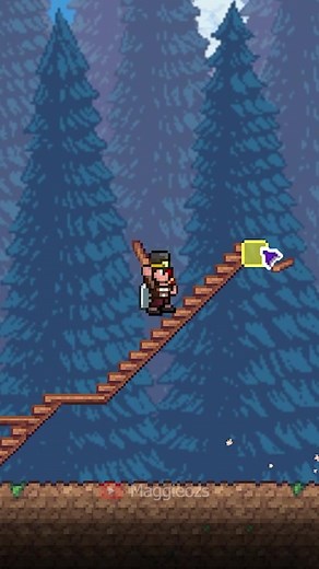 RELAJAOS! aquí está la forma más fácil de hacer #escaleras en #terraria #maggieozs #terrariaguide