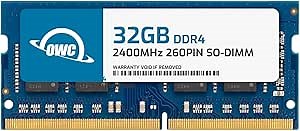 OWC 32GB PC19200 DDR4 2400MHz 260pin SO-DIMM Memory Ram Upgrade Compatible with 21.5 and 27 iMac Retina Models (Mid 2017) and Compatible PCs (OWC2400DDR4S32G)