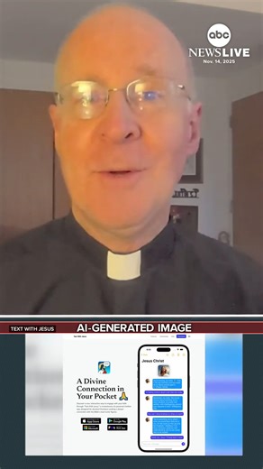 A new app allows users to text with Jesus or talk to the Bible using artificial intelligence and chatbots to offer spiritual guidance. ABC News papal contributor Father James Martin and Mark Graves, research director for AI and Faith, weigh in on the potential pros and cons of the technology. | ABC News Live