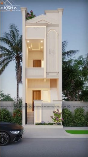 Modern House Elevation Design | Narrow Plot Home #shorts