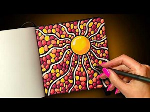 Colorful Zendoodle for Beginners ☀️ Simple Drawing Ideas Zentangle Art