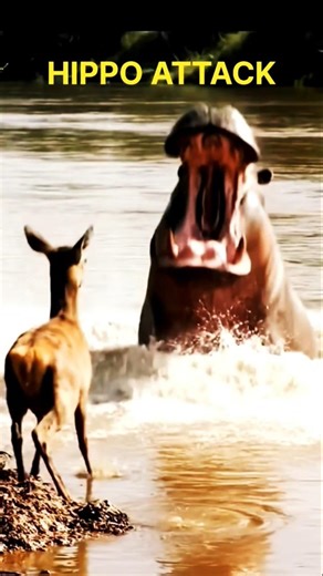 Hippo Exploded Out of Water 😱 | Deadliest Animal Charge #animalattack #animalshorts