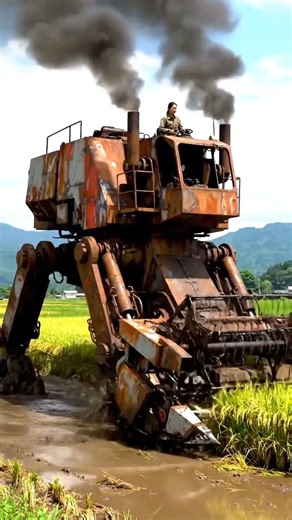 Giant Old Robot Harvester Machine Amazing Engineering Marvel #robotpig #automobile #farmmachinery