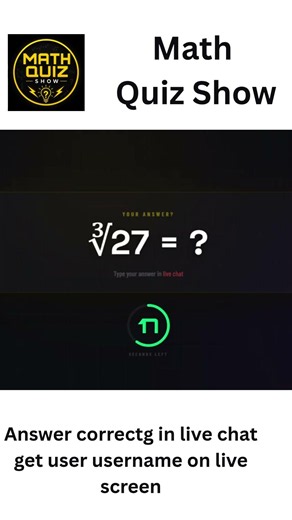 Math Quiz Show #livequiz