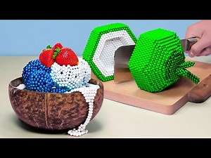 Magnet Challenge - Cool Down With Magnetic Balls: Delicious Coconut Ice Cream Recipe