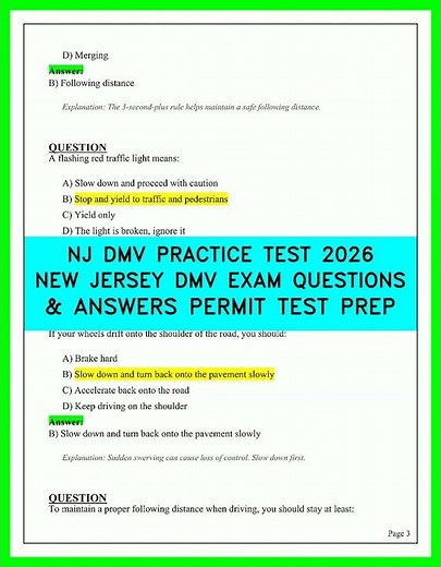 2026 NJ DMV Practice Test: Master New Jersey MVC Permit Exam Questions & Answers Today
