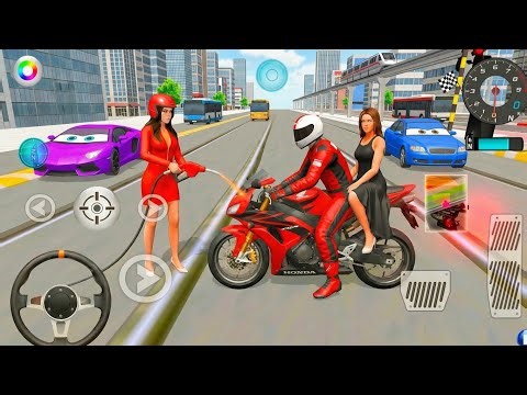 Lightning McQueen 95 Bike Ride With 2 Girls Near Metro Station | 3D Driving Class Android Game#7