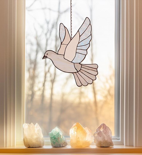 Bird Stained Glass Pattern: Dove Design - Digital PDF & PNG - Etsy