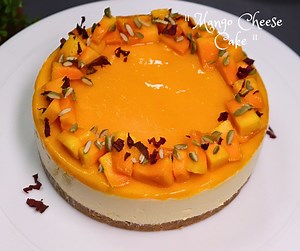 1M views · 3.4K reactions | Mango Cheese Cake | No-Bake Mango Cheesecake | Chilled Mango Dessert #mangocheesecake #nobakecheesecake #chilledcheesecake #cheesecake #cheesecakelovers #mangorecipes #summermangodessert Music: Artlist Waves - Whispers of Joy | Passion2cook | Facebook