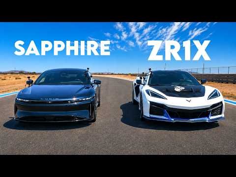 1250HP Corvette ZR1X vs 1234HP Lucid Sapphire: Drag Race!