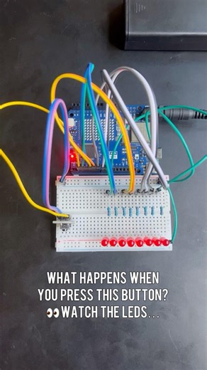 Button Controlled LED Pair Cycling with Arduino💡 #shorts #diy #tech #youtubeshorts #arduino