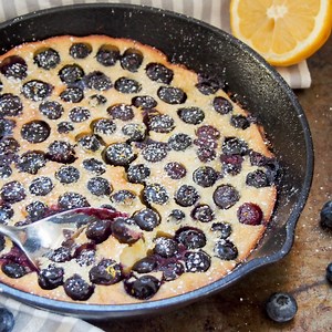 Blueberry clafoutis (with gluten free option) - Caroline's Cooking
