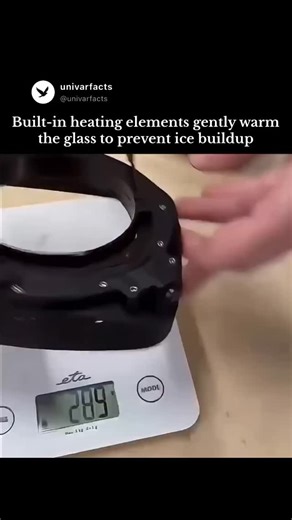 univarfacts on Instagram: "The video demonstrates how professional camera lenses, such as those used in sports broadcasting or outdoor events, maintain visibility in extreme icy and wet conditions. It features a specialized piece of equipment known as a “Rain Spinner” or centrifugal clear-view screen. Initially, the video shows a person holding a large, circular glass pane within a protective housing. When thick ice and snow are applied to the front of the lens, the inner glass disc spins at hig