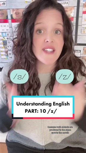 Teaching kids to read MUST involve teaching the relationships between letter sounds (phonemes) and the letter patterns that spell each sound (graphemes). ⭐️Part 10 of Understanding English is all about the /z/ phoneme! 🔑/s/ and /z/ are consonant cognates. Cognate sounds are two consonant sounds that are produced almost identically with the articulators (tongue, mouth, lips) in the same position. The only difference is that one sound is voiced and requires vocal cords, and the other is unvoiced