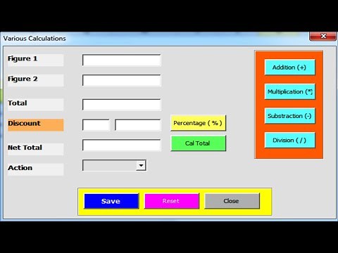 Excel VBA Userform | Add | Subtract | Divide | Multiply | Percentage | VBA Macro | Explore