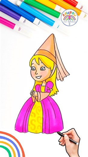 Draw PAW Patrol Cute | PAW Patrol Princess Katie Easy Tutorial 🌈👱🏻‍♀️ #pawpatrol #forkids #shorts