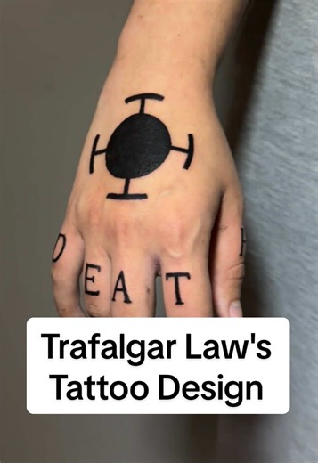 Trafalgar Law's hand Tattoo Design #creatorsearchinsights #onepiecetattoo #animetattoo #handtattoo #tarfalgarlaw