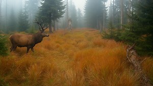 Wildlife Activity in the Forest Captured by Trail Camera