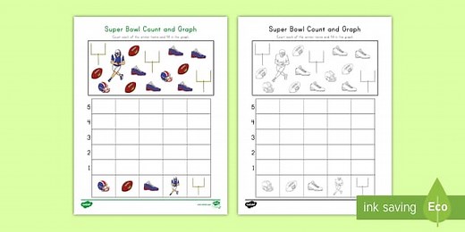Super Bowl Count and Graph 1-5 Worksheet