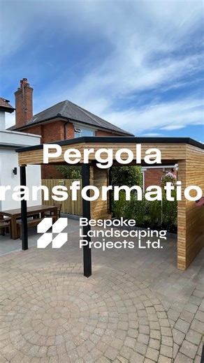 Bespoke built pergola, finished with Siberian Larch, composite cladding and flat lava roof 朗 #pergola #landscapeindustryspecialists #landscaper #landscapersofinstagram #gardentransformation #homeimprovement #patio #timber #outdoorliving | Bespoke Landscaping Projects | Facebook