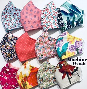 Floral Cotton Face Mask, Washable Mask With Filter - Etsy