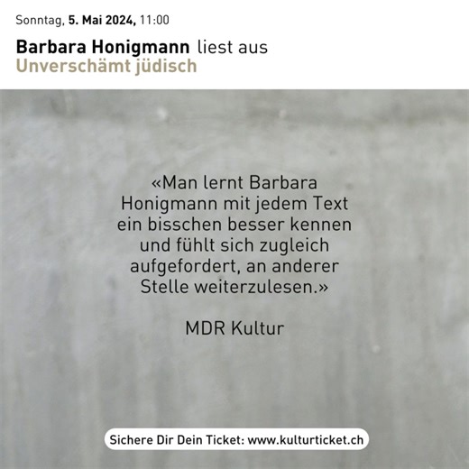 📖 Über «Unverschämt jüdisch»: Barbara Honigmann (*1949, Ost-Berlin) wurde für ihr literarisches Schaffen mit zahlreichen Preisen ausgezeichnet, darunter der Heinrich-Kleist-Preis, der Max-Frisch-Preis der Stadt Zürich, der Jakob-Wassermann-Preis, der Bremer Literaturpreis, der Jean-Paul-Preis, der Literaturpreis der Konrad-Adenauer-Stiftung und zuletzt der Goethe-Preis der Stadt Frankfurt. Ihre Preisreden nimmt sie zum Anlass, sich mit dem Werk und der Biografie der Autor:innen, in deren Namen 