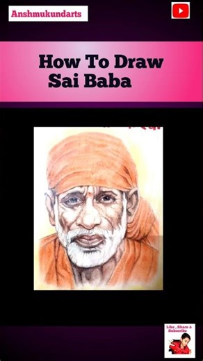 How To Draw Sai Baba || Sai Baba Kaise Draw Kare 😍#shorts #ytshorts #Anshmukundarts