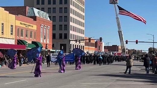 Enid High School Big Blue Band performing at the 2022 Veterans Day Parade in downtown Enid. | Enid News & Eagle