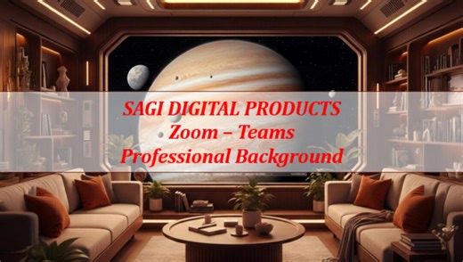 Luxury Sci-fi Space Office Virtual Background, Futuristic Jupiter View for Zoom and Teams - Etsy Canada