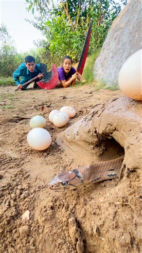 The Ferocious Snake Crawled Out Of The Hole The Poor Old Man And The Girl Had Trapped.