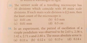 In an experiment, the period of oscillation of a simple pendulu... | Filo