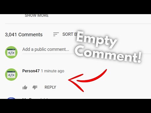 How to Type a Blank Comment in YouTube!