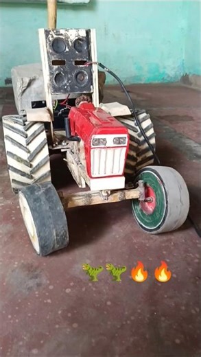 Remote Control Tractor with loding dumper trolley 🦖🦖🔥🔥🚜🚜#handmade #shortsfeed #rcproject #shorts