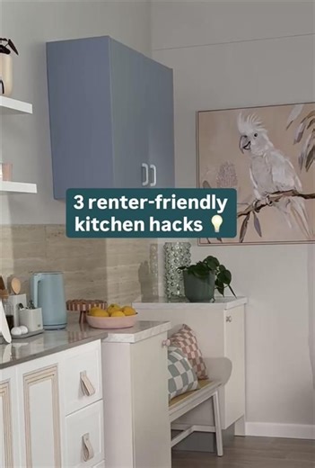 Dream kitchen incoming ✨ These renter‑friendly kitchen hacks are simple, affordable and won’t leave a mark making it perfect for giving your space a fresh new look without the long‑term damage😊 To find out more, head to our article via the link below ⬇️ www.bunnings.com.au/diy-advice/diy-skills/decorating/diy-decorating-ideas-for-renters-on-a-budget #KitchenUpgrade #RenterFriendly #BunningsMag | Bunnings Warehouse Australia
