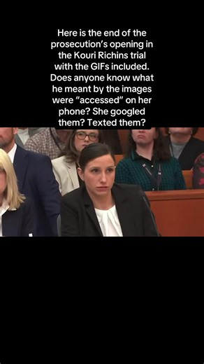 Here is the end of the prosecution’s opening in the Kouri Richins trial with the GIFs included. Does anyone know what he meant by the images were “accessed” on her phone? She googled them? Texted them? #KouriRichins #KouriRichinsTrial