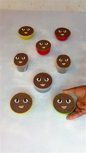 Oddly Satisfying Brown Kinetic Sand Cups Unmolding | Cute Face Shapes ASMR Relaxing