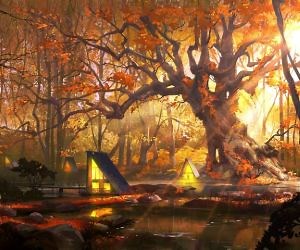 Forest Cabins Live Wallpaper
