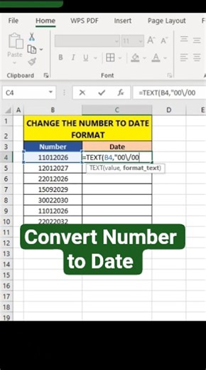 Converting Number to Date format in Excel #exceltipsandtricks