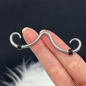 Mustache Septum Ring: Surgical Steel Body Piercing Jewelry, Removable O-rings - Etsy