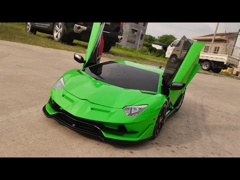 1/5 scale Lamborghini RC car V12 engine power test | Start to Finish by ‪@septemberflow‬