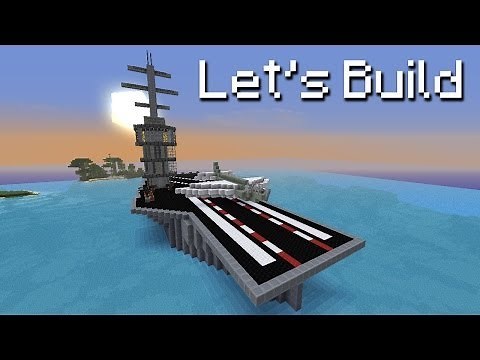 Minecraft Mega Build - Aircraft Carrier with Working Plane!