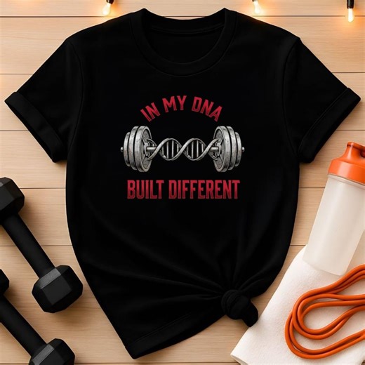 Built Different Gym Tee - "in My Dna" Workout Motivation Shirt - Etsy