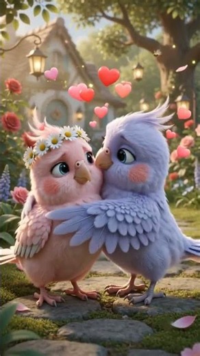 Cute Baby Bird Love Story ❤️ | Emotional Bird Hug Animation 🐦🥹 | Pixar Style AI Short #shorts