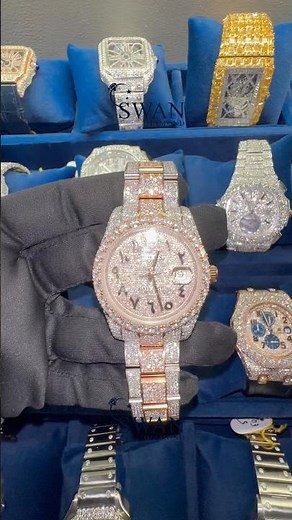 ⌚💎 Two-Tone Iced-Out Rolex Watch | Luxury Diamond Watch | Gold & Silver Brilliance ✨