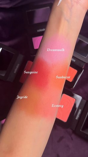 KALEIDOS on Instagram: "Cozy, rosy cheeks captured in five shades. 💫 Our Mono Blushes are designed to blend seamlessly, giving skin a soft, watercolor finish. Each swipe diffuses beautifully into a natural veil of color, capturing the delicate flush you get when your cheeks are gently pinched. Crafted with ultra-fine powders, these blushes build dimension and depth without ever feeling heavy, chalky, or flat. Which shade are you wearing this fall? 🌸 Dreamwalk 🌸 Sunburnt 🌸 Sanguine 🌸 Joyride