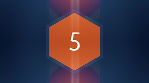 The number 5 appears and has glow and light streaks. Numbers Animation