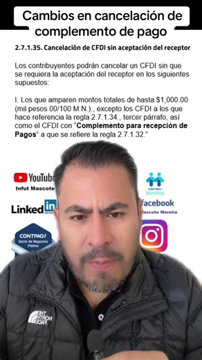 Cambios en la cancelación de complementos de pago 2026