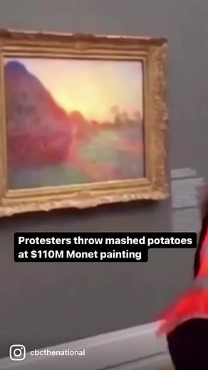 34K views · 496 reactions | Climate activists have vandalized a famous work of art with food for the second time this month. | CBC News: The National | Facebook